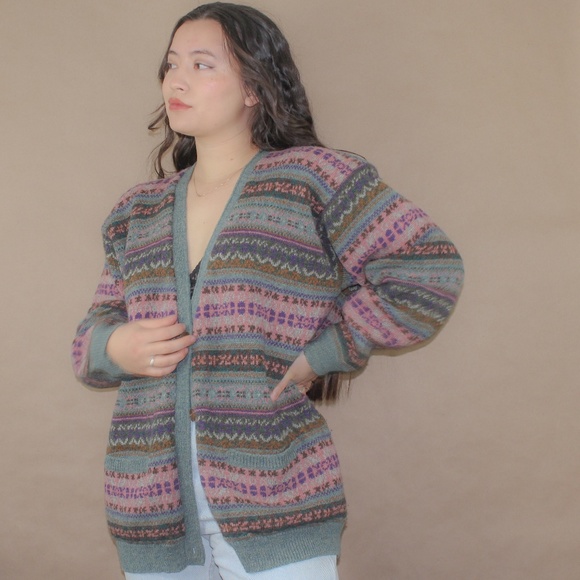 Nordic Knit Grandpa Cardigan Sweater 